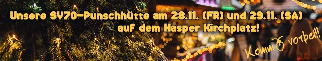 Weihnachtsmarkt mit SV70 Punschhütte
